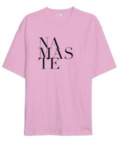 Namaste Baskılı Pembe Oversize Unisex Tişört