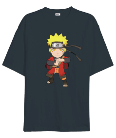 Naruto Anime Baskılı Füme Oversize Unisex Tişört