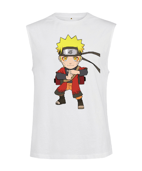 Tisho - Naruto Anime Baskılı Kesik Kol Unisex Tişört