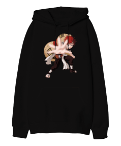 Naruto Anime Gaara Baskılı Oversize Unisex Kapüşonlu Sweatshirt