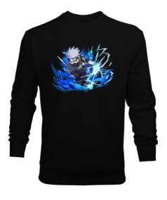 Naruto Anime Kakashi Hatake Baskılı Erkek Sweatshirt