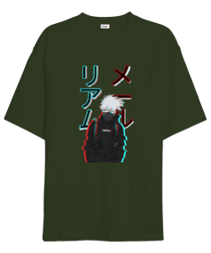 Naruto Anime Kakashi Hatake Sensei Tasarım Baskılı Oversize Unisex Tişört