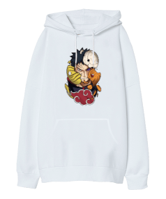 Naruto Anime Obito Uchiha Villian Tasarım Baskılı Oversize Unisex Kapüşonlu Sweatshirt