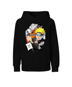 Naruto Anime Tasarım Baskılı Çocuk Unisex Hoodie Kapüşonlu