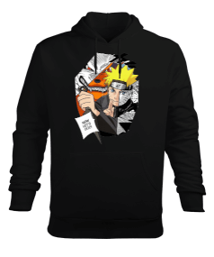 Naruto Anime Tasarım Baskılı Erkek Kapüşonlu Hoodie Sweatshirt