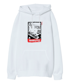 Naruto Anime Tasarım Baskılı Oversize Unisex Kapüşonlu Sweatshirt