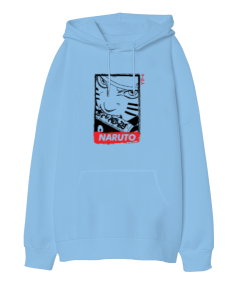 Naruto Anime Tasarım Baskılı Oversize Unisex Kapüşonlu Sweatshirt