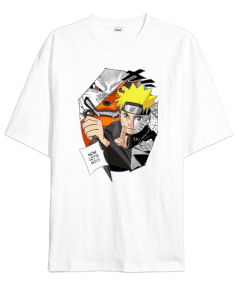 Naruto Anime Tasarım Baskılı Oversize Unisex Tişört