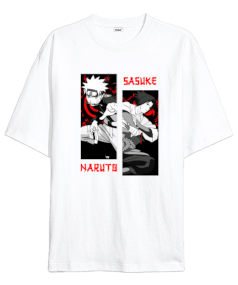 Naruto Anime Tasarım Baskılı Oversize Unisex Tişört