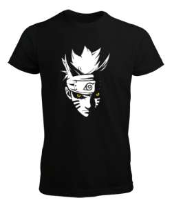 Naruto Anime Tasarım Baskılı Siyah Erkek Tişört