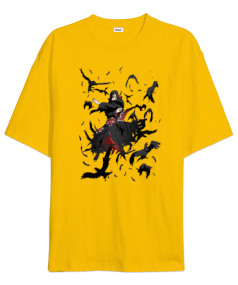 Naruto Anime Uchiha İtachi Baskılı Oversize Unisex Tişört