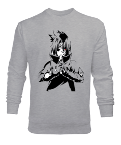 Naruto Anime Uchiha Sasuke Baskılı Erkek Sweatshirt