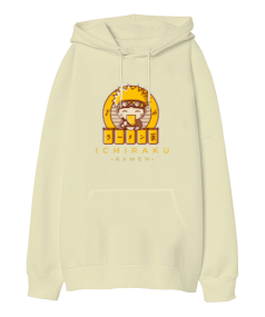 Naruto Ichıraku Ramen Tasarım Baskılı Oversize Unisex Kapüşonlu Sweatshirt