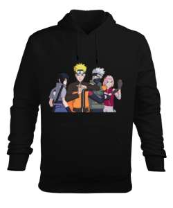 Naruto Kakashi takımı Siyah Erkek Kapüşonlu Hoodie Sweatshirt