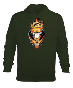 Naruto Kurama Kyuubi Anime Tasarım Baskılı Erkek Kapüşonlu Hoodie Sweatshirt