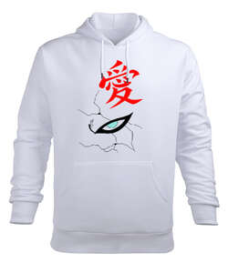 Naruto Shippuden : Gaara Beyaz Erkek Kapüşonlu Hoodie Sweatshirt