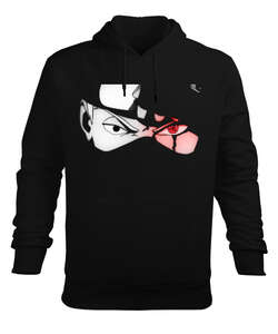 Naruto Shippuden : Kakashi Hatake Sharingan Siyah Erkek Kapüşonlu Hoodie Sweatshirt