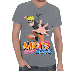 Naruto Shippuuden Anime Karakteri Uzumaki Naruto Erkek Basic V Yaka