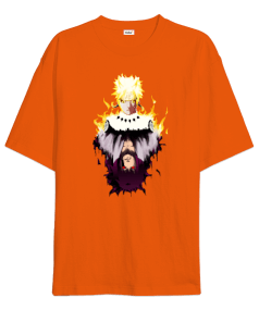 Naruto Uzumaki x Uchiha Sasuka Tasarım Baskılı Oversize Unisex Tişört