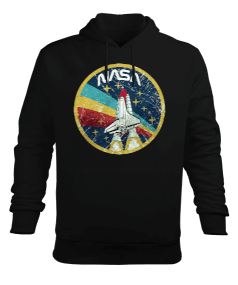 Nasa Tasarım Baskılı Erkek Kapüşonlu Hoodie Sweatshirt