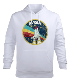 Nasa Tasarım Baskılı Erkek Kapüşonlu Hoodie Sweatshirt