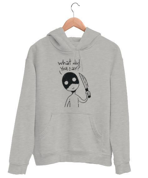 Tisho - Ne Dedin? - Komik Gri Unisex Kapşonlu Sweatshirt