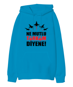 Ne Mutlu Oversize Unisex Kapüşonlu Sweatshirt