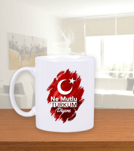 Ne Mutlu Türküm Diyene Beyaz Kupa Bardak