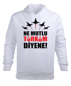 Ne Mutlu Türküm Diyene Yazılı Erkek Kapüşonlu Hoodie Sweatshirt