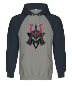 Neon Samuray Maske Gri/Füme Orjinal Reglan Hoodie Unisex Sweatshirt