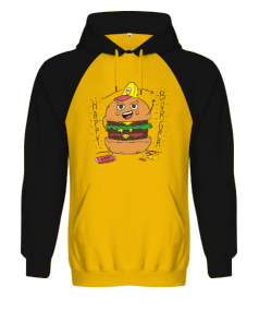 Neşeli hamburger Orjinal Reglan Hoodie Unisex Sweatshirt