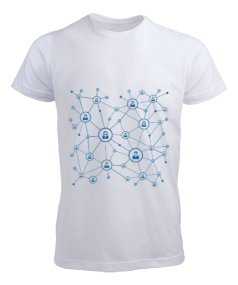 Network Service People Blockchain Baskılı Erkek Tişört