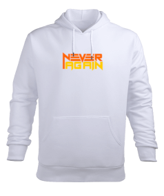 never again logolu Erkek Kapüşonlu Hoodie Sweatshirt