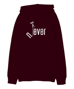 Never Ever Oversize Unisex Kapüşonlu Sweatshirt