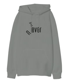 Never Ever Oversize Unisex Kapüşonlu Sweatshirt