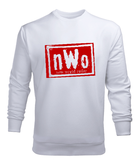 New World Order NWO Beyaz Erkek Sweatshirt