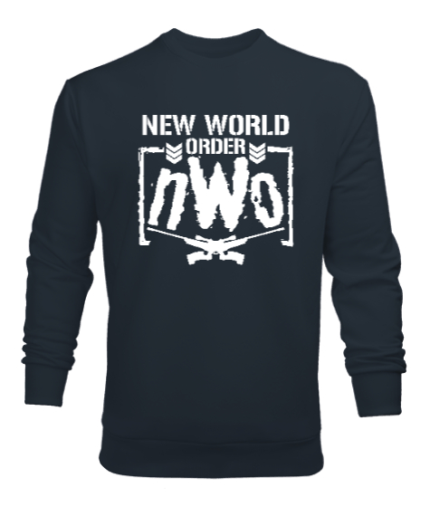 New World Order NWO Füme Erkek Sweatshirt