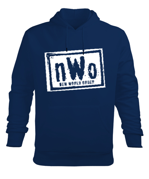 New World Order NWO Lacivert Erkek Kapüşonlu Hoodie Sweatshirt