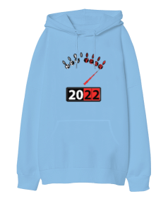 New Year 2022 Oversize Unisex Kapüşonlu Sweatshirt