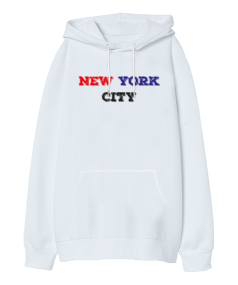 New York City Oversize Unisex Kapüşonlu Sweatshirt