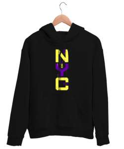 New York City Siyah Unisex Kapşonlu Sweatshirt