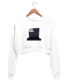 New York Kadın Crop Sweatshirt