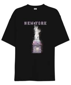 New York Siyah Oversize Unisex Tişört