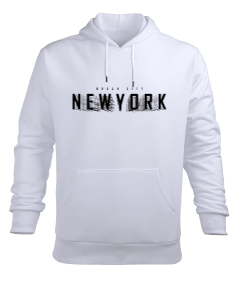 New York Tasarım Erkek Kapüşonlu Hoodie Sweatshirt