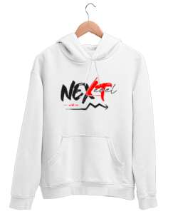 Next Level - Benimle Sonraki Aşama Beyaz Unisex Kapşonlu Sweatshirt