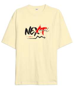 Next Level - Benimle Sonraki Aşama Krem Oversize Unisex Tişört