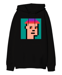 NFT Cyberpunk Oversize Unisex Kapüşonlu Sweatshirt