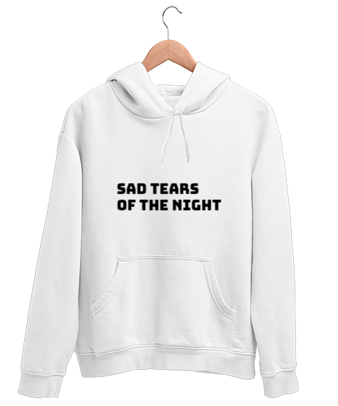 Tisho - Night Beyaz Unisex Kapşonlu Sweatshirt