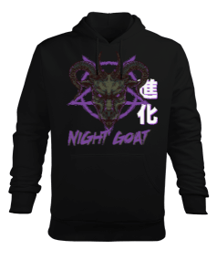 Night Goat Erkek Kapüşonlu Hoodie Sweatshirt