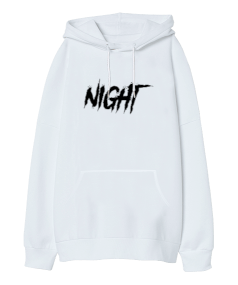 Night Oversize Unisex Kapüşonlu Sweatshirt